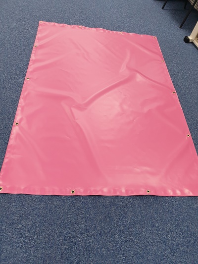 Pink Tarpaulin Sheeting Flame Retardant 4m x 18m